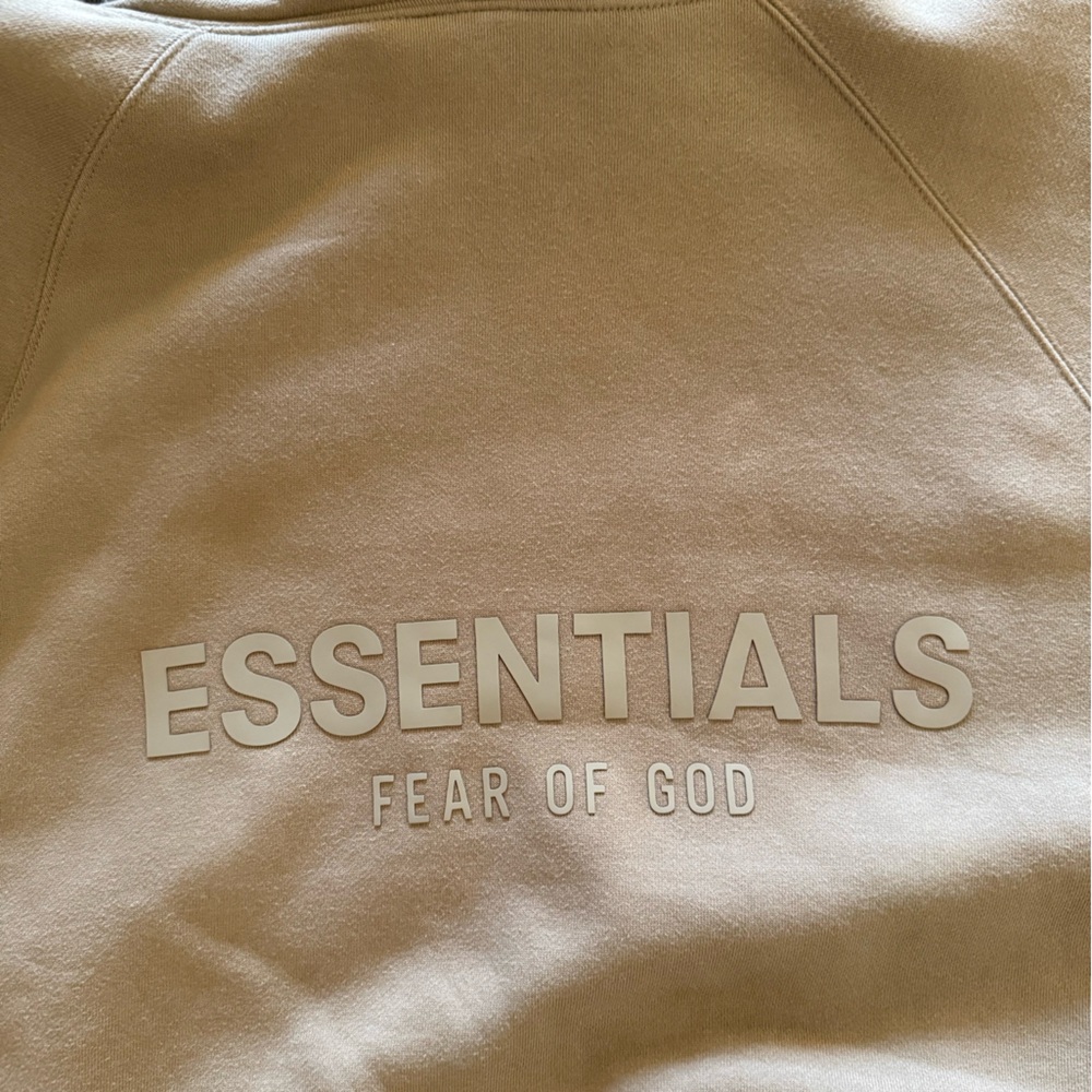Fear of God Essentials Hoodie Beige Oversized Fit Size Small (Fits Medium)
